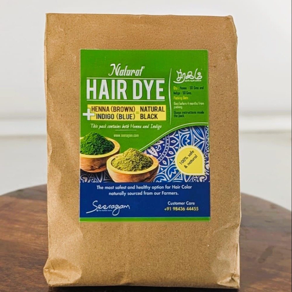 Natural Hair Color Pack(Henna/ Indigo) 50+50gms
