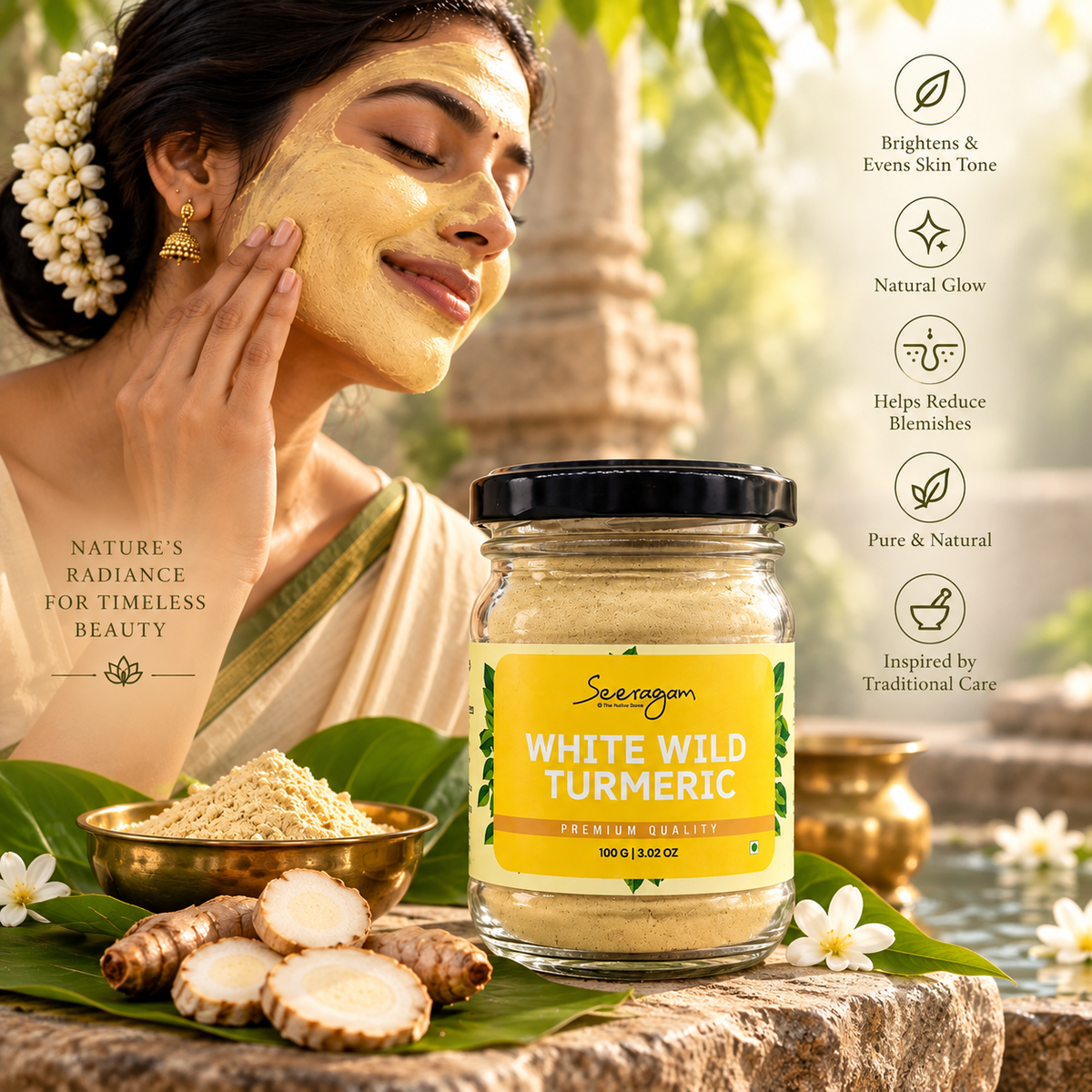 White Kasturi Manjal Powder